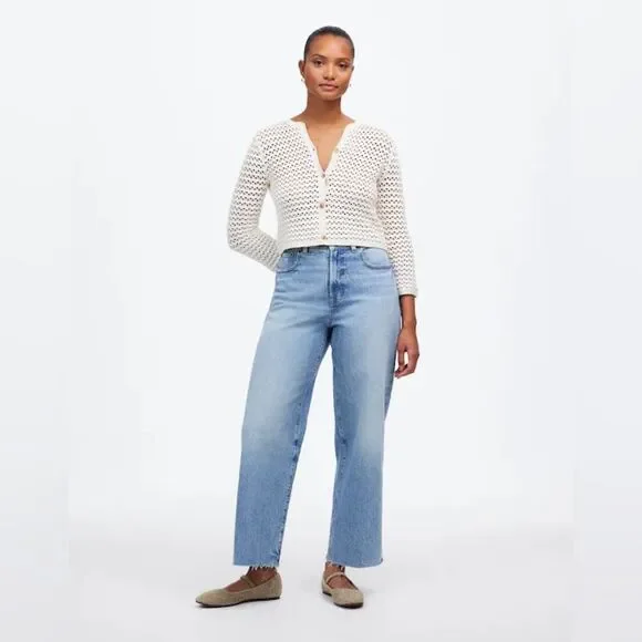 Madewell The Curvy Perfect Vintage Wide Leg Crop Jean Hallstead Wash Size 24 NWT - Picture 1 of 13